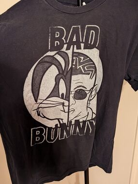 American Apparel Black Bad Bunny Split Graphic Tee - Men